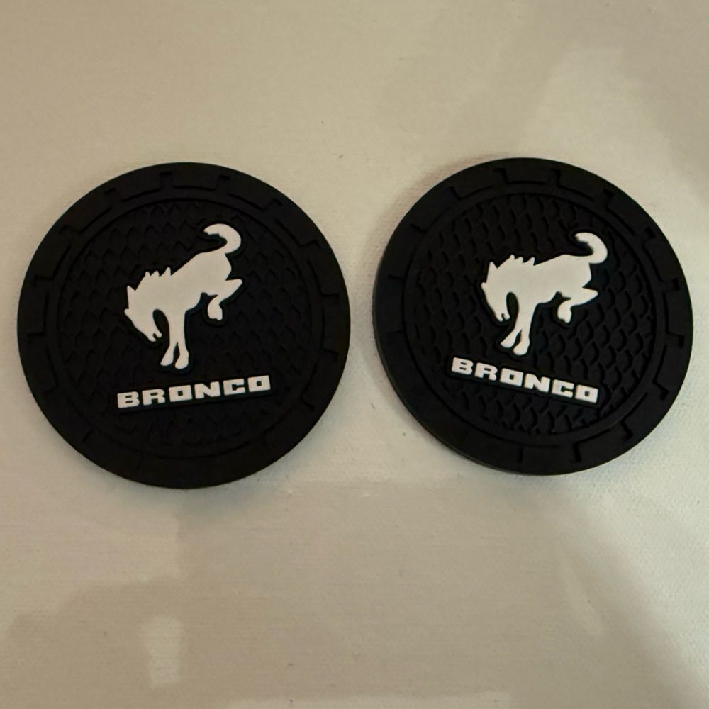 Bronco Car Cup Coasters in Black Set of 2 NWT